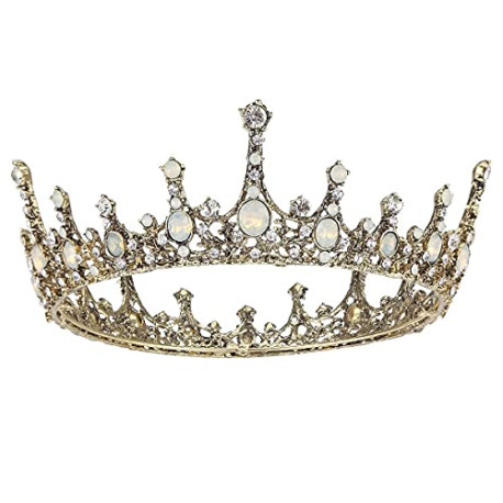 Tiaras Baroque Gold Bride Hair Accessories for Women (Gold)