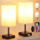 Fully Dimmable Nightstand Lamps Set of 2 - Table Bedside Lamp