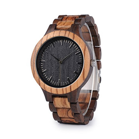 Men's Wooden Watches Quartz Movement Zebra