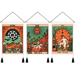 Pack of 3 Tarot Tapestry The Sun The Moon The Star Tarot Cards