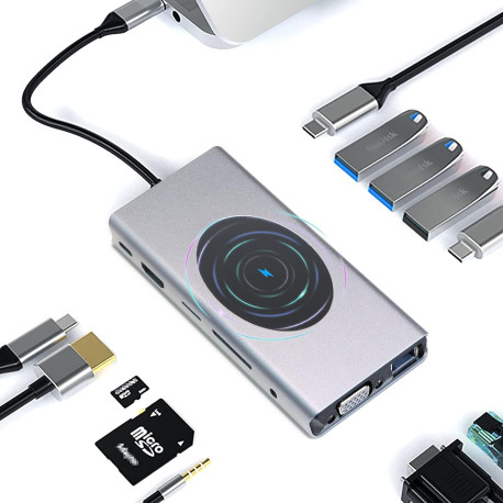 13 in 1 USB adapter hub