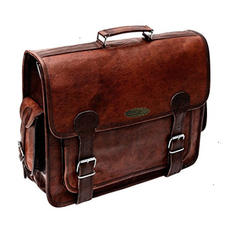 Brown Leather Messenger Bag For Men 18 Inch Big Women