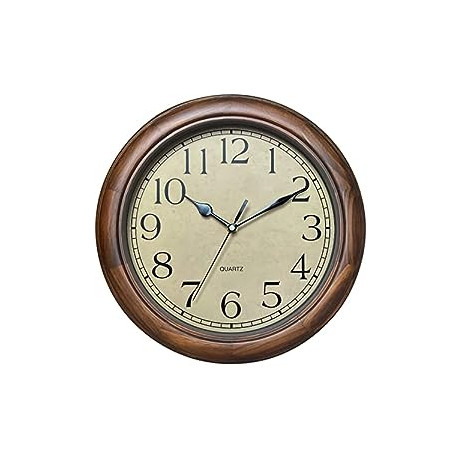 wood Wall Clock with Retro Design, 12 Inch Round