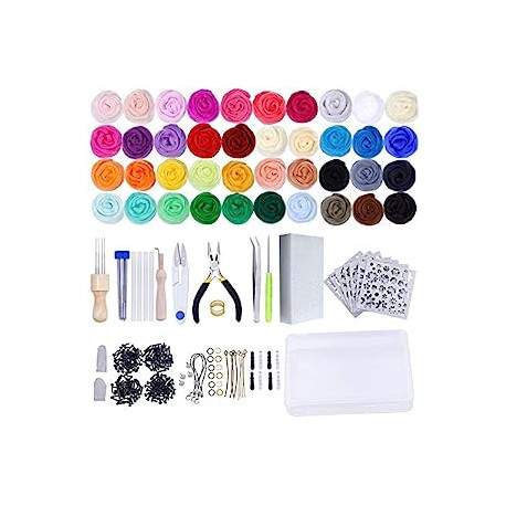 Needle Felting Starter Kit,Wool Roving 40 Colors Set