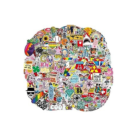 100pcs Random Music Film Vinyl Skateboard Guitar Travel Case Sticker