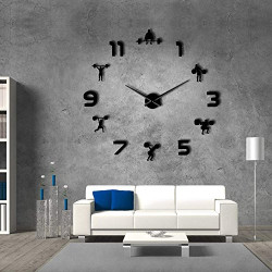 Large Wall Clock Gym Wall Watch (Black)