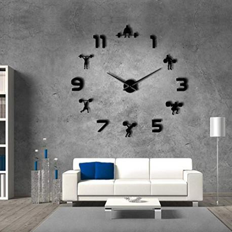 Large Wall Clock Gym Wall Watch (Black)