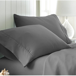 Home Color Pillowcase Set, Solid, Gray, King