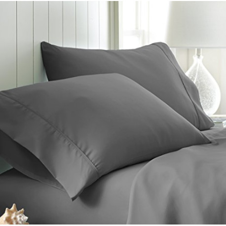 Home Color Pillowcase Set, Solid, Gray, King