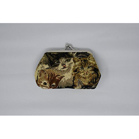 Signare 01 Cat Coin Purse with One Compartment, Tapestry