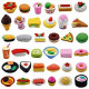 72 Pcs Assorted Food Pencil Erasers Toy Set