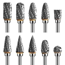 Tungsten Carbide Rotary Burr Set with 1/8" Shank