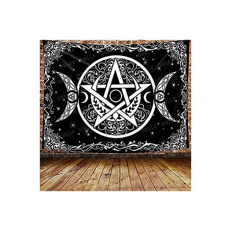 Wiccan Tapestry Triple Moon Tapestry Large 80"x 60"