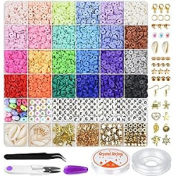 6000 Pcs Clay Beads for Bracelet Making, 24 Colors
