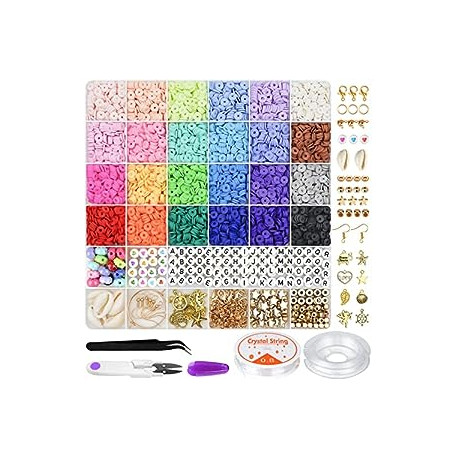 6000 Pcs Clay Beads for Bracelet Making, 24 Colors