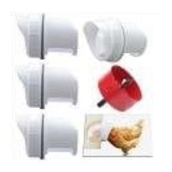 Pack 10 Chicken feeder unit: 4pcs screw feeder port + 1 hole saw