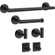 Bathroom Hardware Set Black Towel Bar Towel Racks for Bathroom 6-Piece