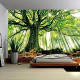 Wall Tapestry for Living Room Bedroom Tapestry Wall Hanging Large 3D Wall Art Covering（W79 x T59,Green Tapestry）