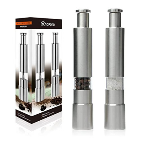 Pack 4 of [Set of 2] Premium Stainless Steel Salt Grinder & Pepper Mill Set