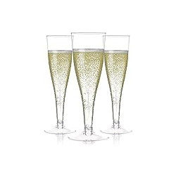 24 Pack Plastic Champagne Flutes Disposable Clear