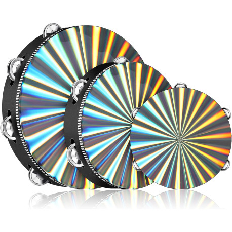 Tambourine 3 Pieces Tambourines for Adults 6/ 8/ 10 Inch