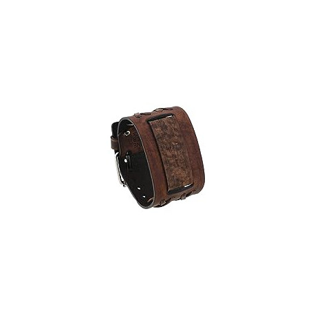 24mm Lug Width Wide CRIS Cross Distressed Moro Brown Leather