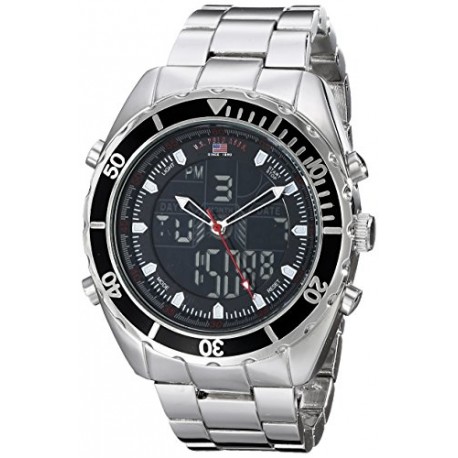 Men's US8211 Analog/Digital Display Sterling Silver Watch