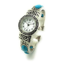 Ladies Silver Metal Bangle Cuff Fashion Watch