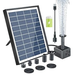 6W Solar Fountain Pump with Battery Backup