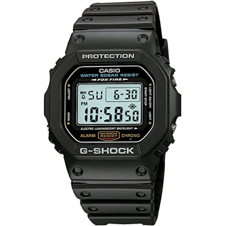 Casio Men's G-Shock Quartz Watch with Resin Strap, Black, 20 (Model: DW5600E-1V)