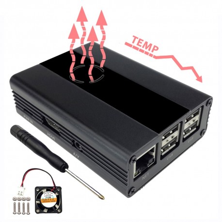 Case Aluminum with Fan (Black)