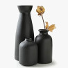 Black Ceramic vase Set-3 Small Flower vases