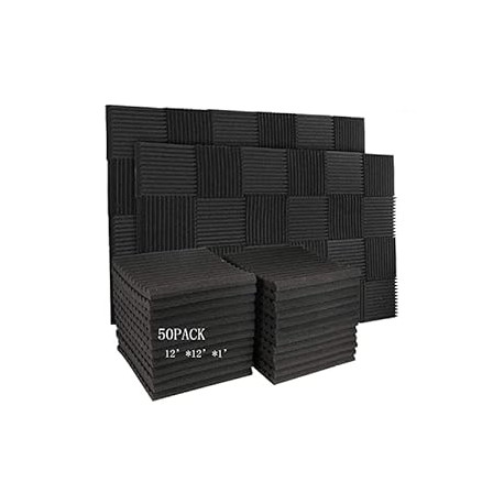 50 Pack Acoustic Panels Soundproof Studio Foam