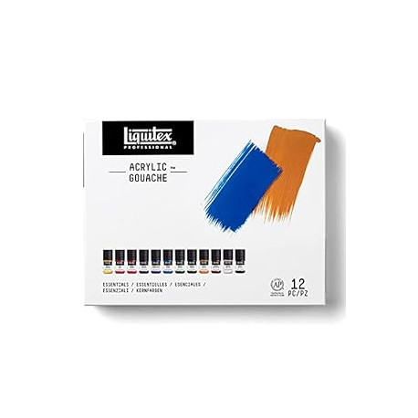 Acrylic Gouache Paint, 12 x 22ml (0.74-oz), Essentials Set