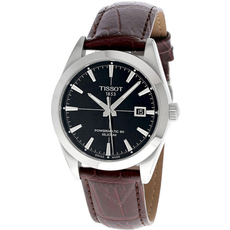 TISSOT Gentleman AUTO 40MM Black Dial Leather