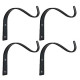 4 Pack Rustic Iron Wall Hooks for Hanging Lanterns