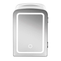Portable Mirrored Beauty Fridge With LED Lighting 4 Liter Mini Refrigerator