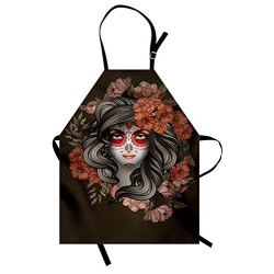 Ambesonne Day of The Dead Apron, Spanish Woman