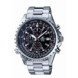 Casio Edifice Men's Quartz Chrono Silver-Tone Bracelet 45.5mm