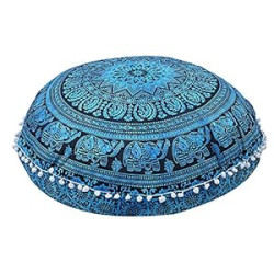 32" TIE DYE Elephant Mandala Floor Pillow