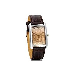 Watches Gift Set - Unique Dial with Roman Numbers Brown Leather Band
