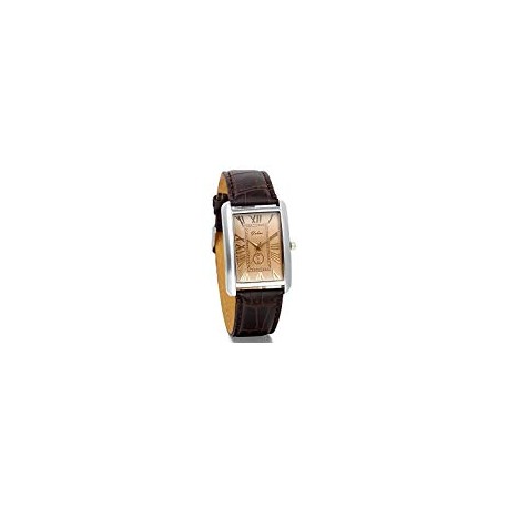 Watches Gift Set - Unique Dial with Roman Numbers Brown Leather Band