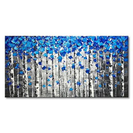 Textured Forest Abstract Canvas Wall Art Hand Painted