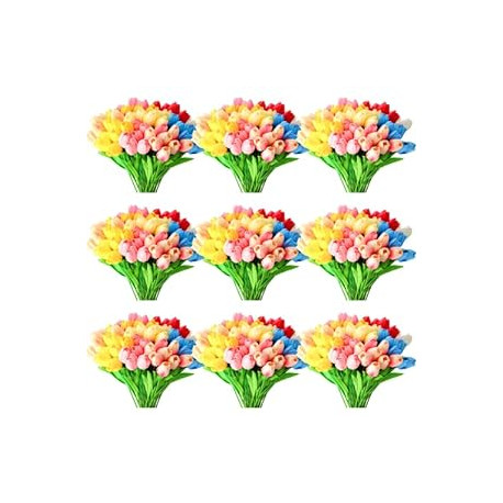 100 Pcs Real Touch Tulips Fake Tulips Artificial Tulips