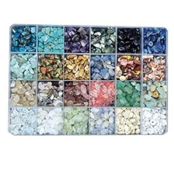 Beads Natural Irregular Shaped Stone Chips Crystal Energy Healing Power for Jewelry Making(24 Materials-1)