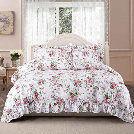 Art Ruffle Duvet Cover Set Queen