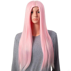 30 Inches Long Straight Light Pink