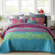 Bohemian Queen Quilt, 3 Piece Soft Microfiber Ethnic
