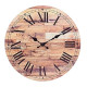 Old Fashioned 14 Inch Round Wood Hanging Wall Clock
