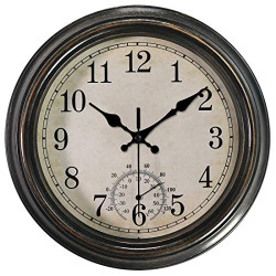 12 Inch Wall Clock with Thermometer